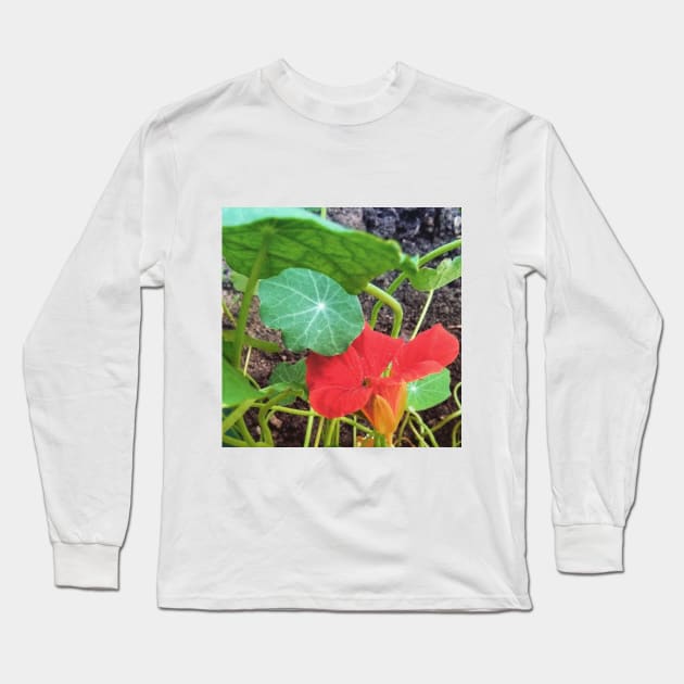 Nasturtium Empress of India Long Sleeve T-Shirt by Hajarsdeco